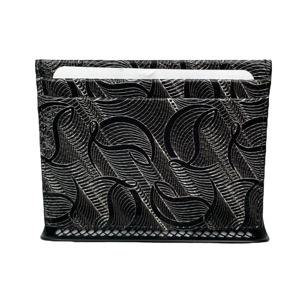Christian Louboutin Signature Metallic Monogram Print Leather Card Case - Picture 14 of 15